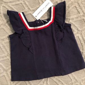 NWT Janie and Jack 4th of July baby girl top (3-6 m)